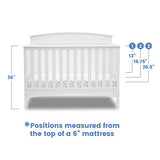 Delta Children Archer Solid Panel 4-in-1 Convertible Baby Crib – Greenguard Gold Certified, Bianca White