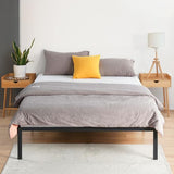 PrimaSleep 18 Inch Tall Heavy Duty Steel Slat Bed Frame/Anti-Slip Support/Easy Assembly Mattress Foundation/No Noise/No Box Spring Needed/Full/Black