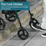 ELENKER Rollator Walker with 10?? Wheels, Sponge Padded Seat and Backrest, Fully Adjustment Frame for Seniors, Green