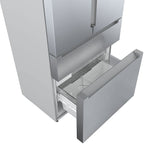Bosch – 800 Series 20.5 Cu. Ft. 4-Door French Door Counter-Depth Smart Refrigerator – Stainless steel