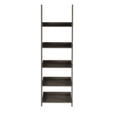 Ladder Bookshelf- 5 Tier Leaning Decorative Shelves for Display-Slate Gray Shelf Stand-Living Room Bathroom & Kitchen Shelving by Lavish Home