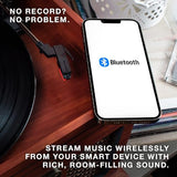 Victrola The Quincy 6-in-1 Bluetooth Record Player & Multimedia Center with Built-in Speakers ?C 3-Speed Turntable, CD & Cassette Player, AM/FM Radio, Wireless Music Streaming (Natural)