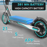 Electric Scooter for Adults, 19/25 Mph Max Speed, 21/25/35 Miles Range,350/500/600W APP Control E-Scooter with 8.5/10 Inflatable tire, Foldable Escooter with App Control, UL 2272 Certified