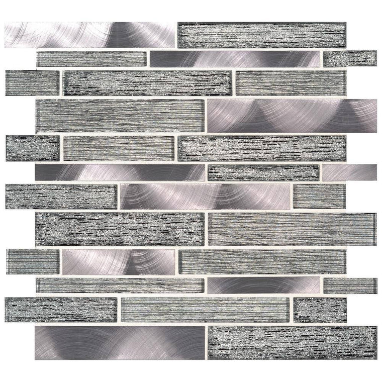 MSI Volcanic Luxe Interlocking 11.73 in. x 11.61 in. x 8mm Glass Metal Mesh-Mounted Mosaic Tile (9.5 Sq. ft. / CASE)